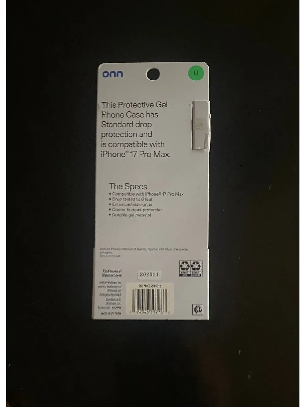 Onn Case for iPhone 17 Pro Max Clear